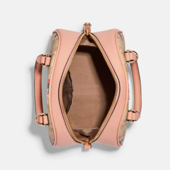 Coach | Sydney Satchel In Signature Canvas With Strawberry Print - Picture 3 of 13